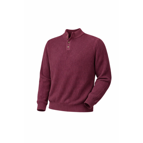 L.L.Bean Other - Vintage Y2K L.L.Bean Men's Ribbed Mock Neck Henley Sweater SZ XXL Maroon